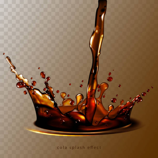 Abstract background with transparent cola splash, high detailed realistic illustration vector art illustration