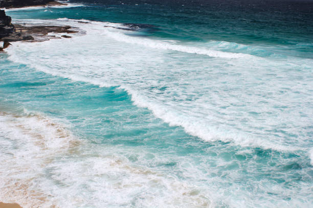 istock Sydney beach. Sea waves and rocks. Top view 1063735468