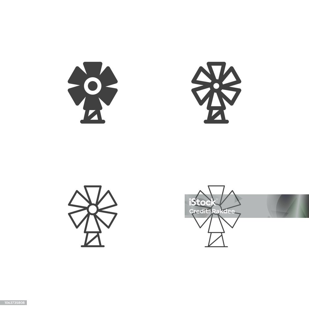 Windmill Icons - Multi Series Windmill Icons Multi Series Vector EPS File. Antique stock vector
