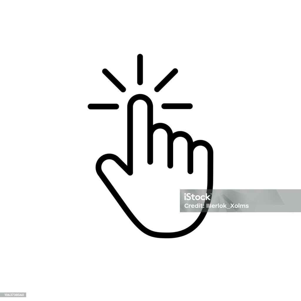 Chuột Máy Tính Bấm Vào Con Trỏ Biểu Tượng Mũi Tên Màu Xám Đặt Và ...