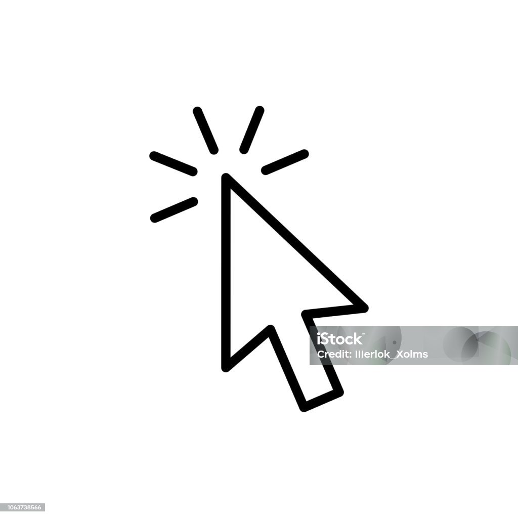 Chuột Máy Tính Bấm Vào Con Trỏ Biểu Tượng Mũi Tên Màu Xám Đặt Và ...