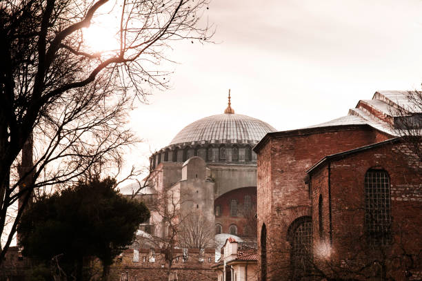 istock Istanbul, TURKEY : Beautiful evening light at Hagia Sophia 1063741864