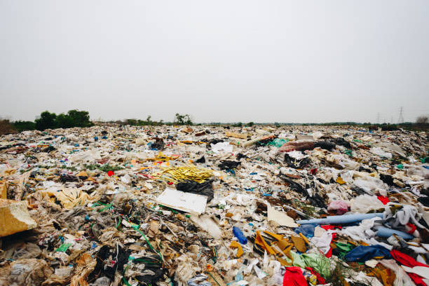 istock pile of garbage , garbage dump ,Waste from household in waste landfill , global warming 1063743064