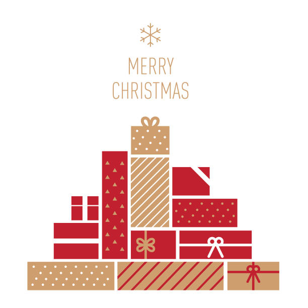 連載イラスト ギフト - クリスマス- - christmas gift giftwrap old fashioned点のイラスト素材／クリップアート素材／マンガ素材／アイコン素材