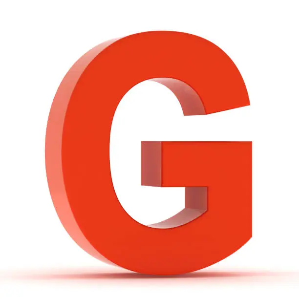 The letter G - red plastic.