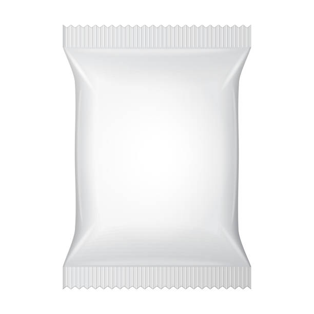 istock White Blank Foil Food Snack Sachet Bag Packaging For Coffee, Salt, Sugar, Pepper, Spices, Sachet, Sweets, Chips, Cookies Or Candy. 1063755326