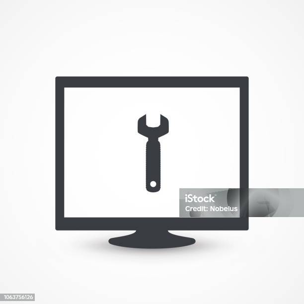 Computer Condition Icon Desktop Computer Setting Stock Illustration - Download Image Now ...