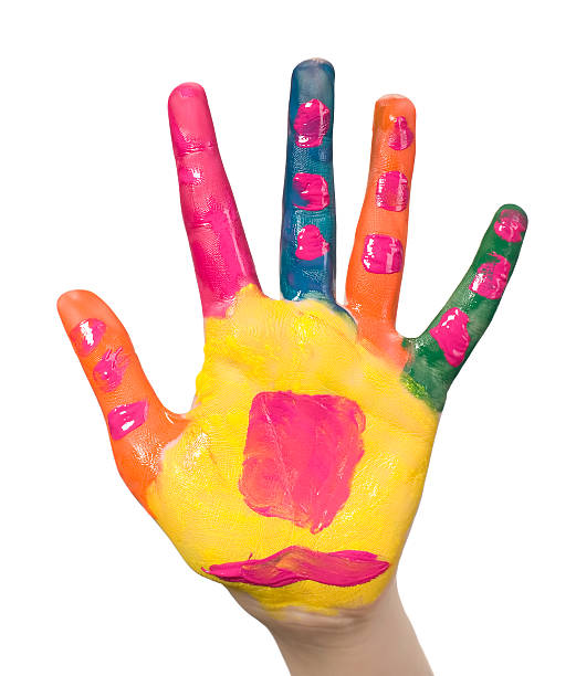 istock Child and colorful hands 106375789