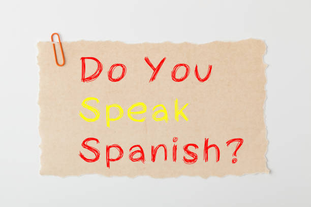 do you speak spanish - spanish culture teacher learning text imagens e fotografias de stock