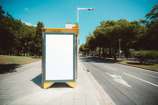 istock Billboard mockup next to the road with arrow sign 1063768052