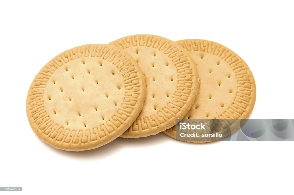three shortbread cookies  Baked Stock Photo