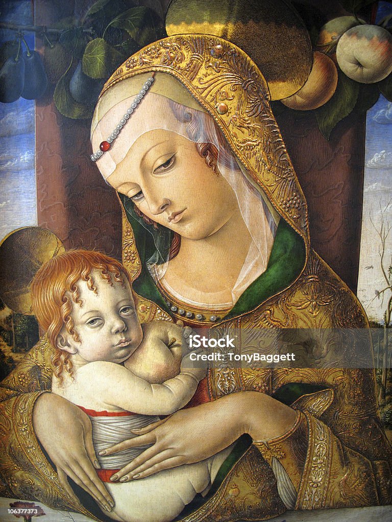 Madonna e figlio di Carlo Crivelli 1480 AD - Foto stock royalty-free di Dipinto