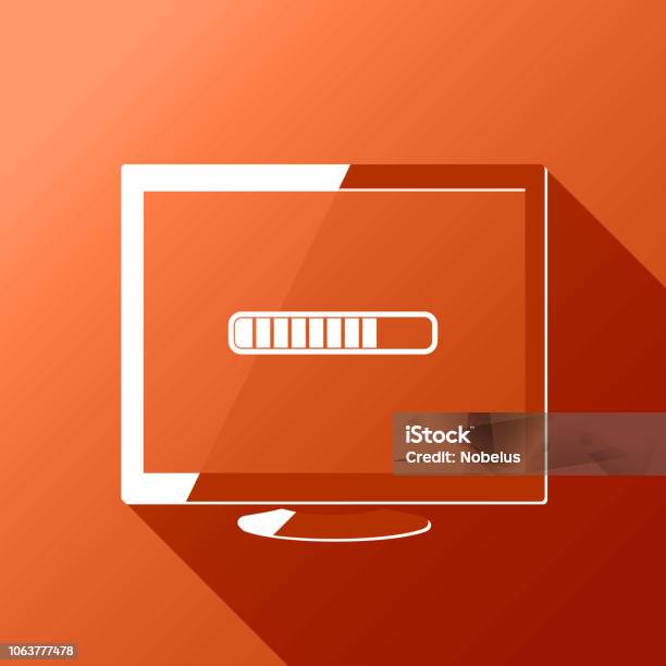 Desktop Computer Loading Sign Stock Illustration - Download Image Now ...