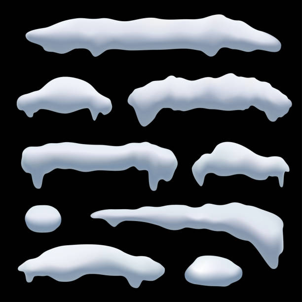 istock Snow caps, snowball and snowdrifts for Winter decoration. 1063777502