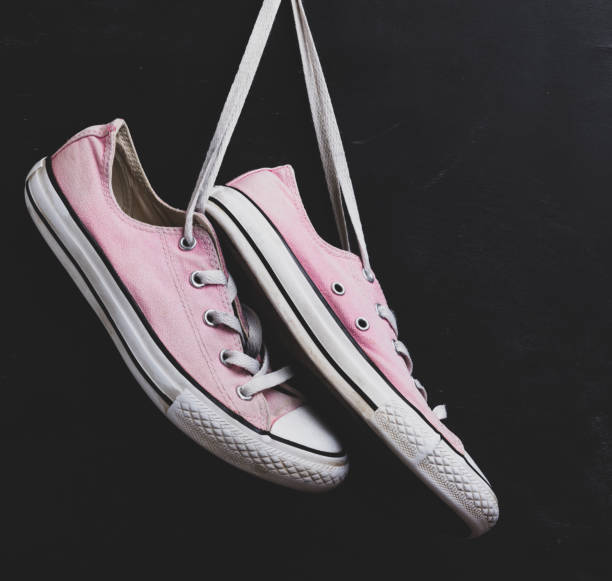 istock pair of textile pink sneakers 1063777680