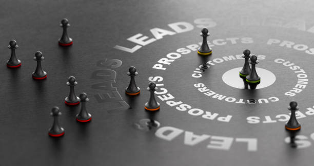 Inbound Marketing, Converting Leads Into Sales or Customers 3D illsutration of buying funnel over black background. Inbound marketing Concept. Conversion of leads into sales pawn chess piece photos stock pictures, royalty-free photos & images