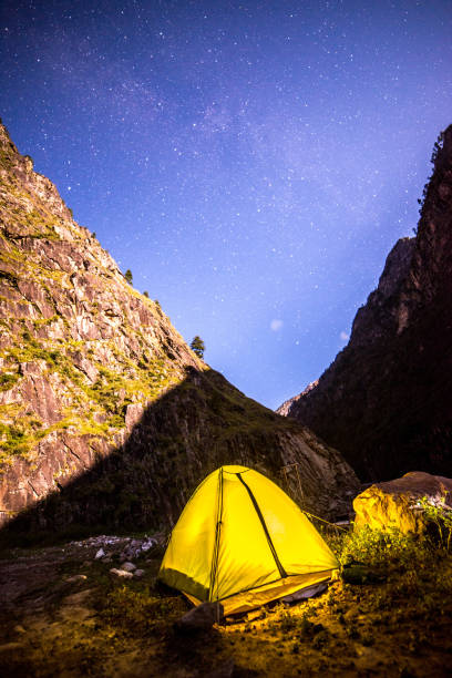 istock Camping Tent Under MilkyWay Night in Himalyas - Darma Vallery Dugtu, Uttarakhand 1063780708