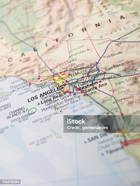 Mapa Los Angeles - zdjęcia stockowe i więcej obrazów Mapa - Mapa, Stan Kalifornia, Ameryka