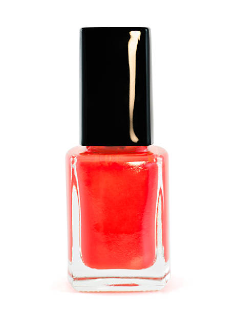 istock Red nail polish on white background 106378339