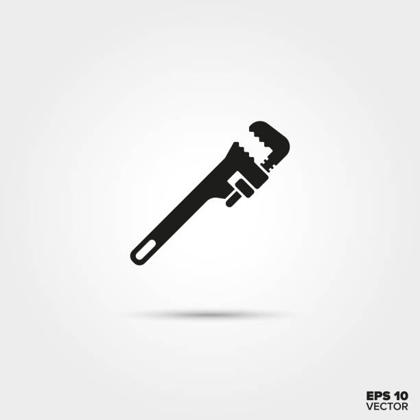 illustrations, cliparts, dessins animés et icônes de icône de clé à molette vecteur - adjustable wrench