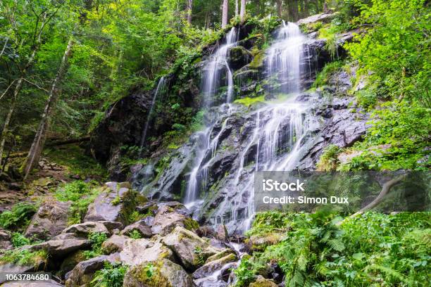 Germany Rocky Waterfall Of Zweribach In Green Magic Forest Landscape Stock Photo - Download Image Now