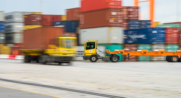 Container Truck Container Truck koper slovenia stock pictures, royalty-free photos & images