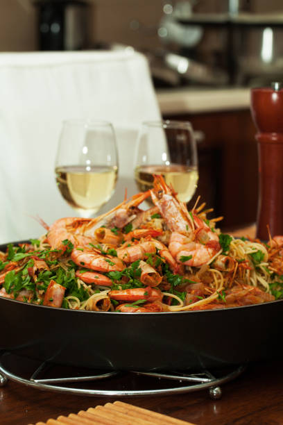 istock Delicious pasta with shrimps 1063793032