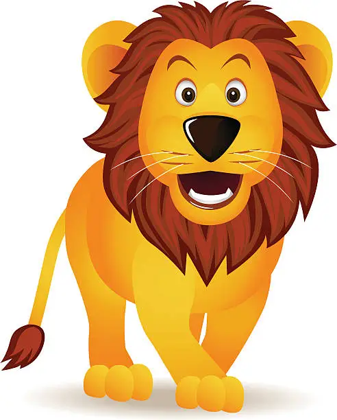 Vector illustration of Funny lion cartoon