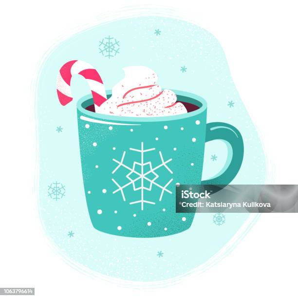 Winter Warme Drank Cacao Hete Chocolade Marshmallows Cup Stockvectorkunst en meer beelden van Warme chocolademelk