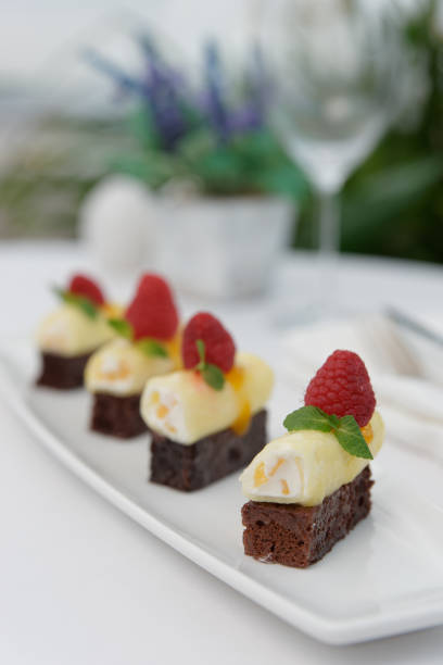 istock Dessert with cream and sweet rye bread 1063797376