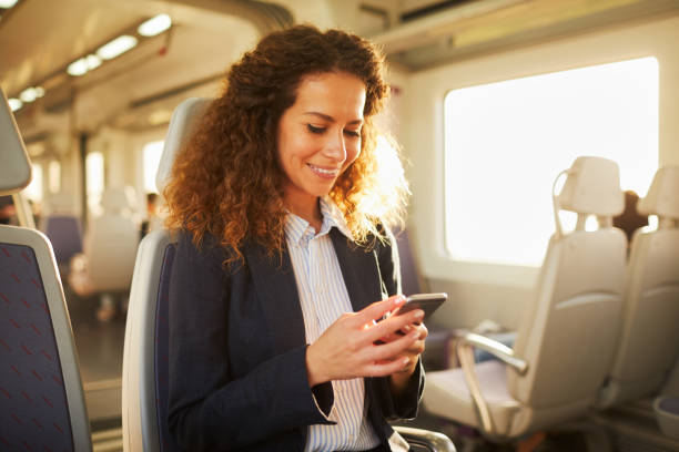 istock Woman commuting back home in a train. 1063802882