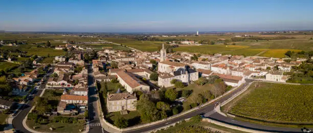 Photo of Saint Estephe village, situated along the wine route of Saint Estephe in the Bordeaux region of France