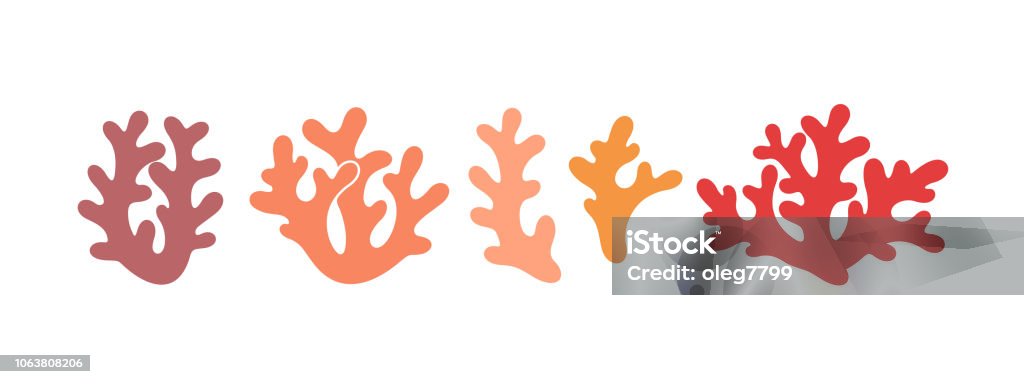 Coral logo. Isolated coral on white background. Set EPS 10. Vector illustration Coral - Cnidarian stock vector