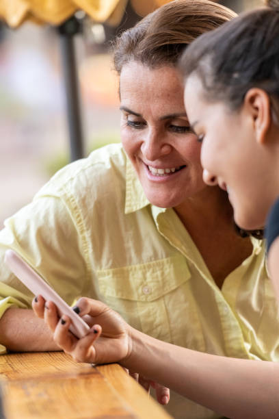 istock Smiling women looking at a smart phone 1063811862