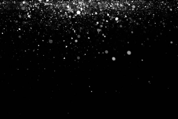 istock Snow texture on black background for overlay 1063813386