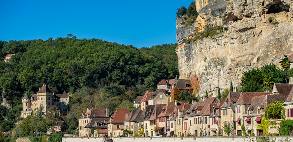 La Roque Gageac, one of the most beautiful villages of France, is a popular tourist destination in Dordogne region, France