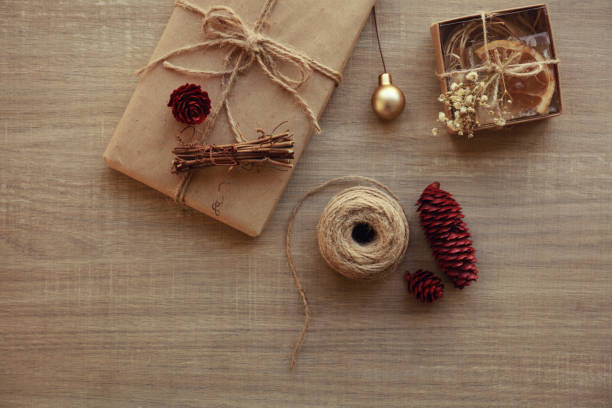 istock Gift box on a wooden background 1063814810