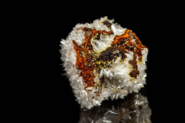 istock Macro mineral stone crystals Hemimorphite rock on a black background 1063817042