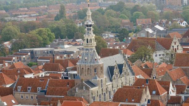 istock An old Dutch city from bird eyes view perspective 1063818430
