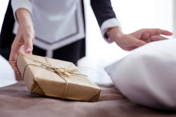 istock Close up of a present being put under the pillow 1063820448