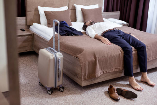 istock Nice tired handsome man lying on the bed 1063822492