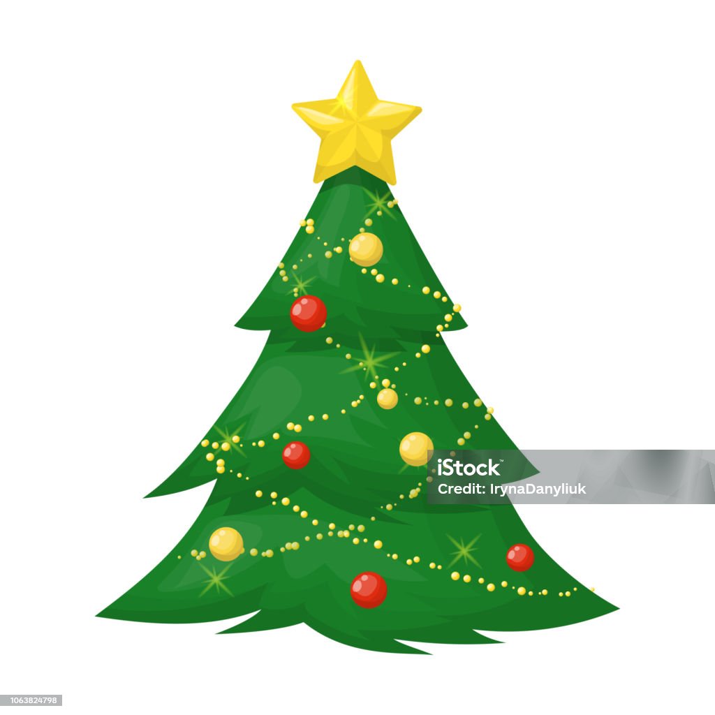 Choinka Girlanda Wakacje Zima Boże Narodzenie Prezenty Fir Wektor  Ilustracji - Stockowe grafiki wektorowe i więcej obrazów Choinka - iStock