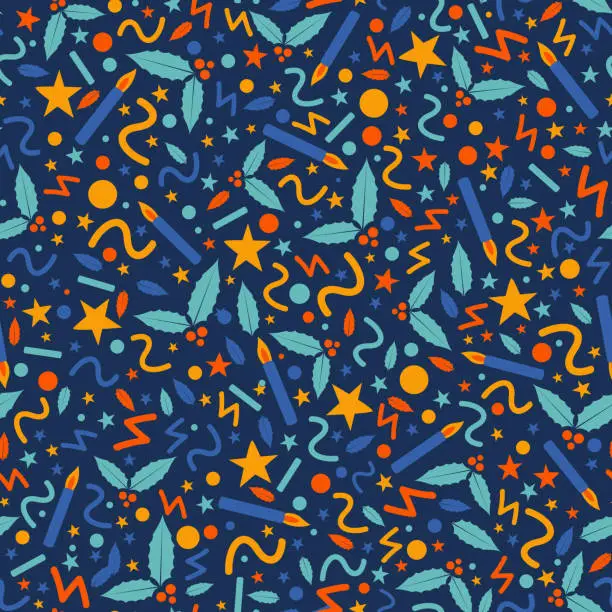 Vector illustration of Christmas dark pattern seamless vector