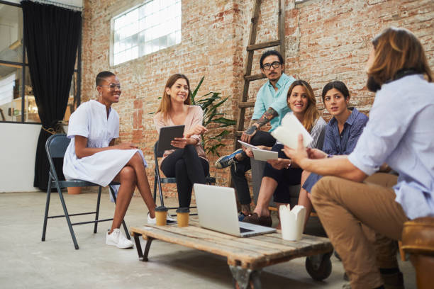 istock Businesspeople creatives brainstorming in a meeting. 1063825476