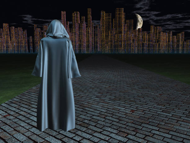 istock Traveler before the great city 1063827444