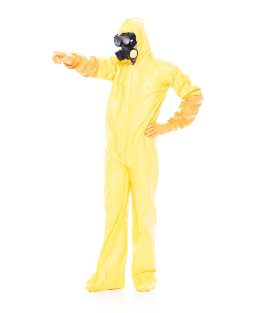 istock Man in protective clothing and pointing forward 1063830298