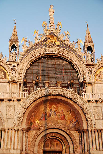 Arches of St. Mark's Basilica stock photo