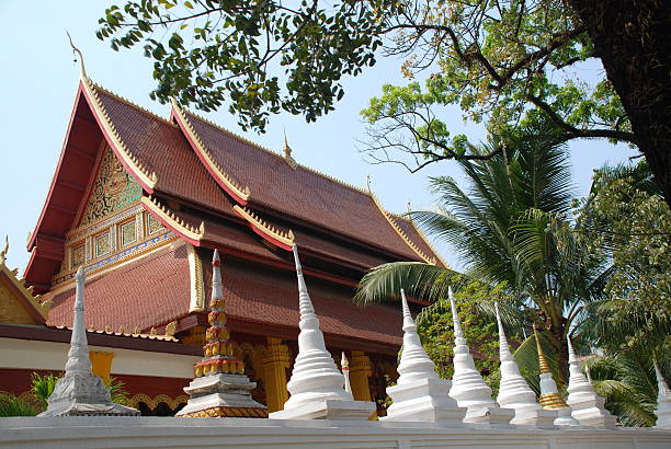 Temple in Vientiane stock photo