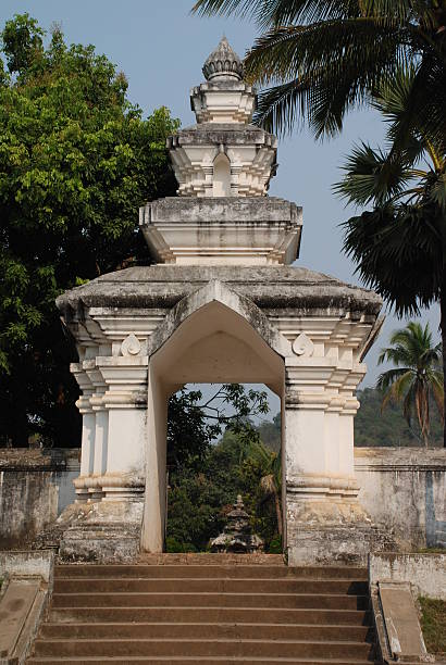 Entrance into Wat Visoun stock photo