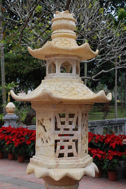 Carved Marble Lantern stock photo